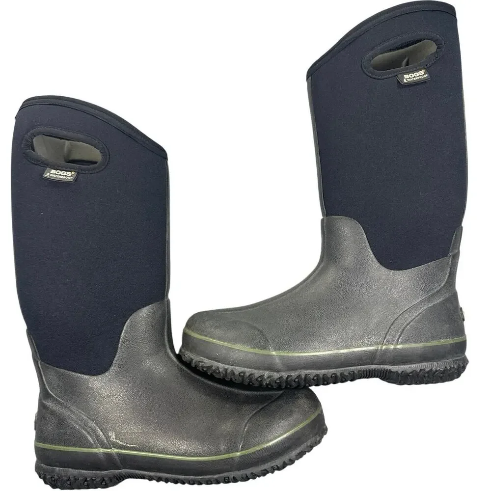 Bogs Classic High Waterproof Snow Boots Rubber Neoprene Black
